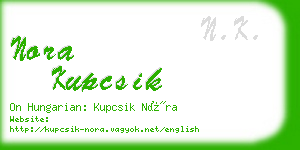 nora kupcsik business card